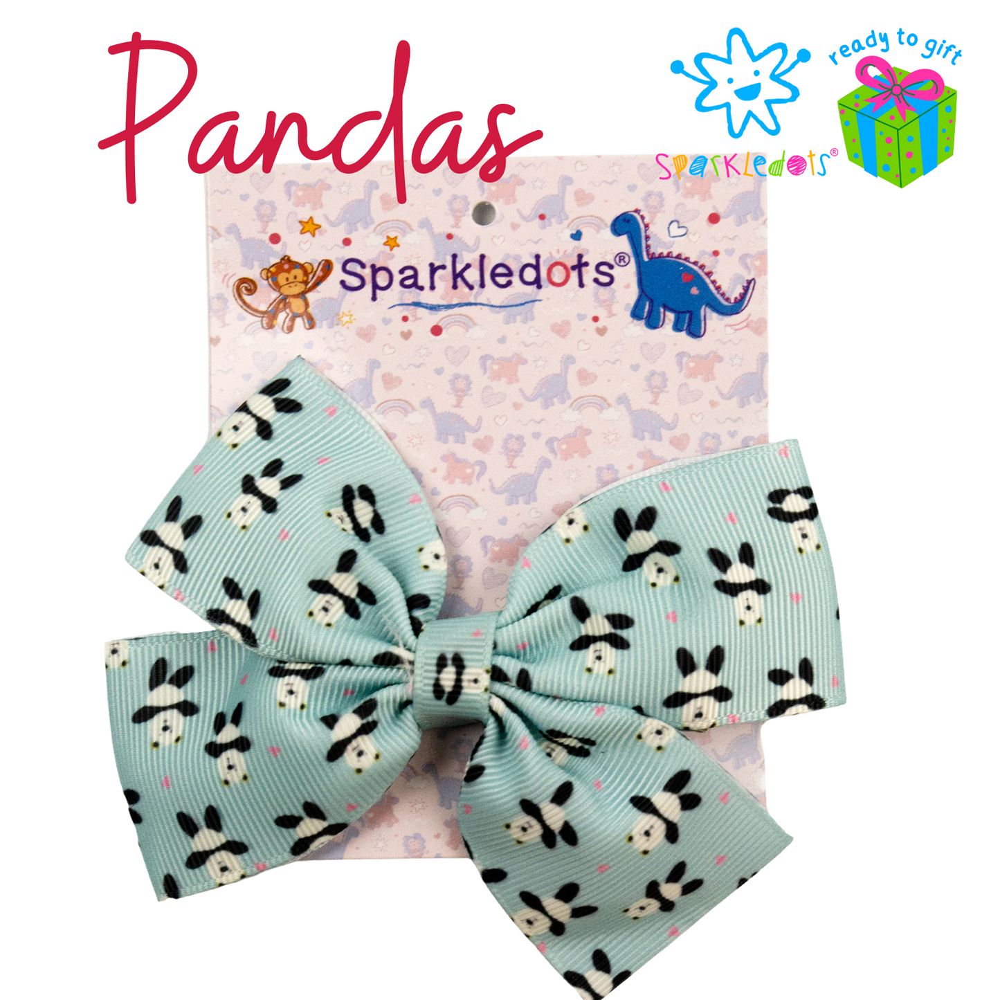 Panda Bears Hairbow