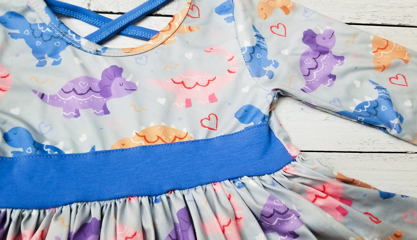 Dinosaur Blues Twirly Dress