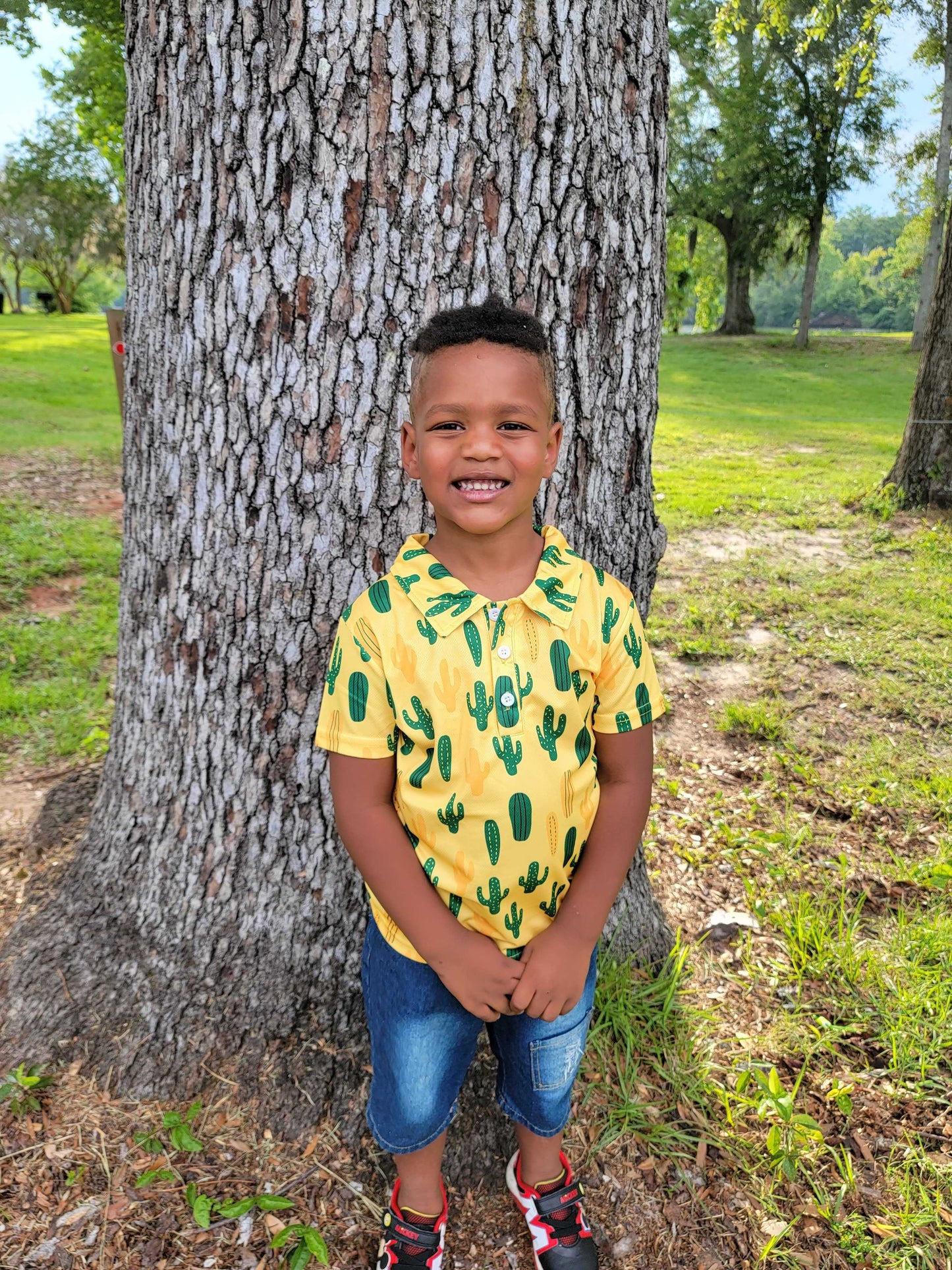 Golden Cactus Polo Shirt
