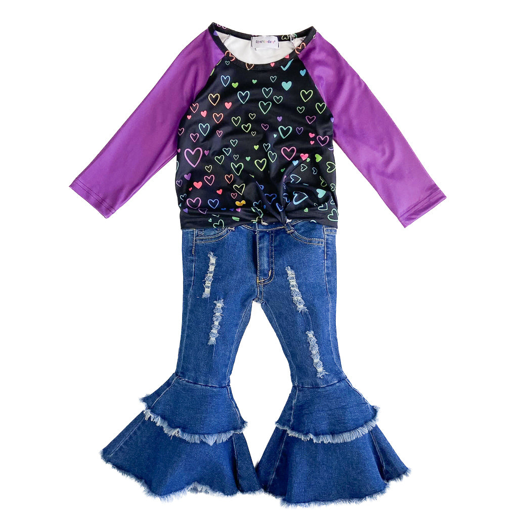 Purple Hearts Raglan Shirt