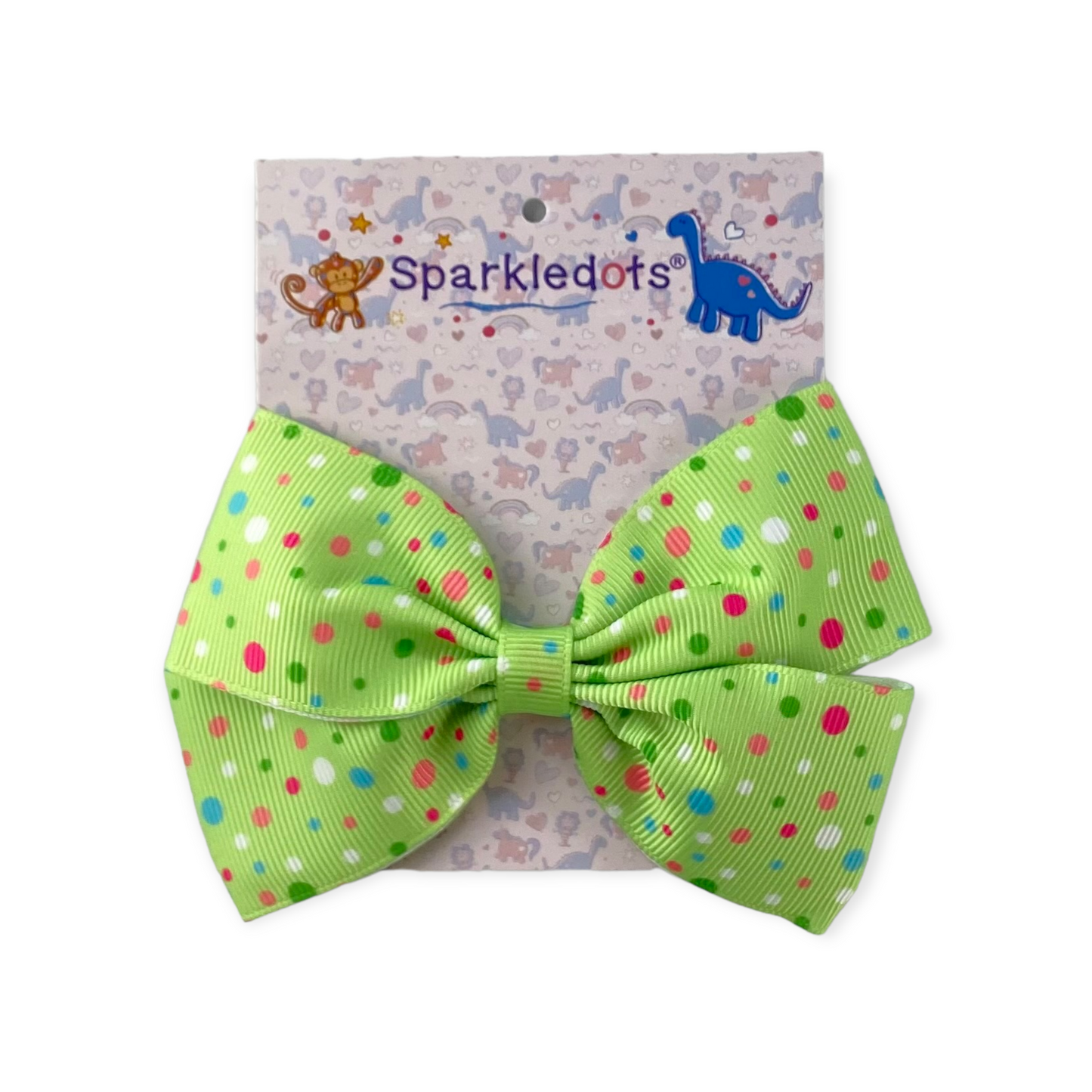 Lime Dots Hairbow