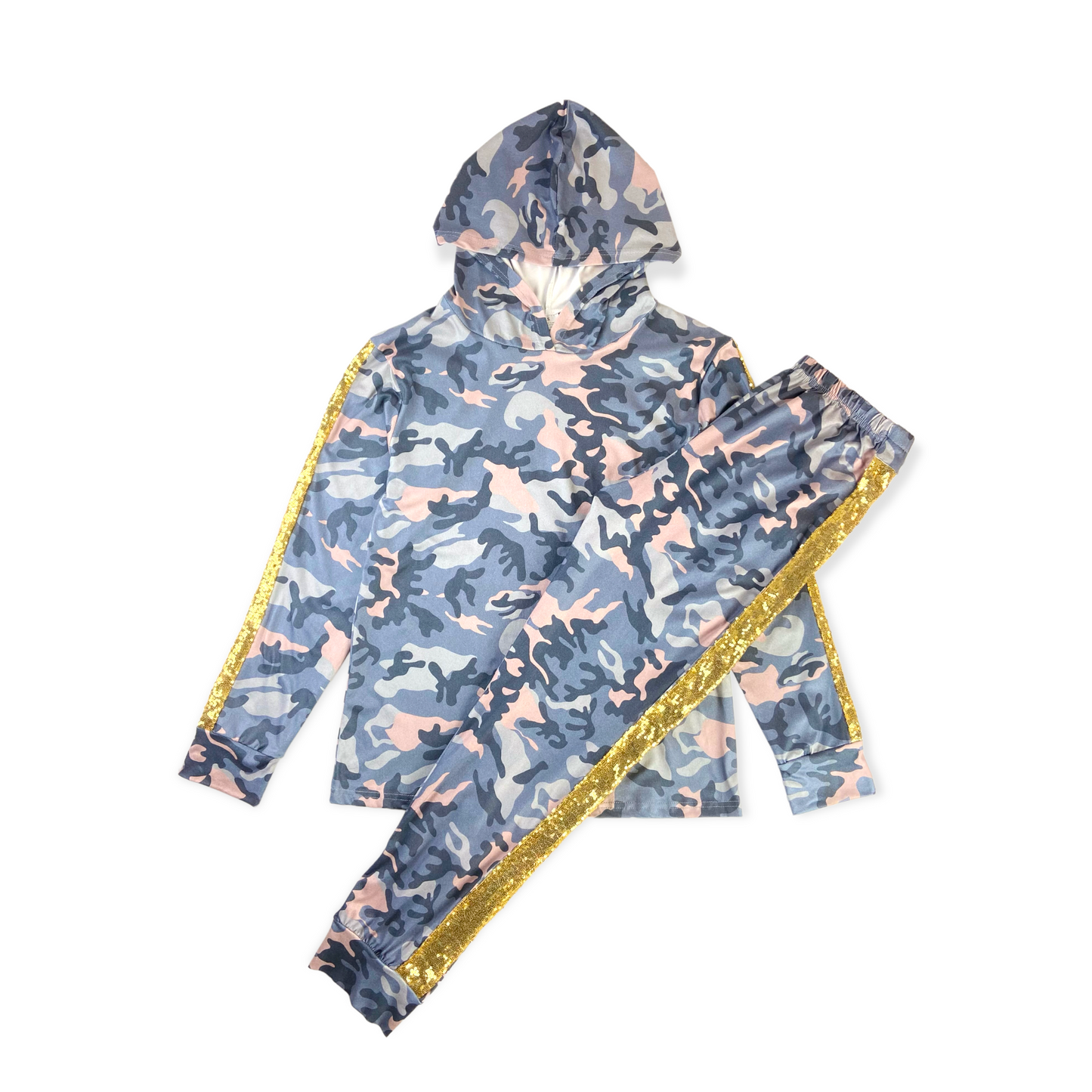 Camo Sequined Loungewear Set