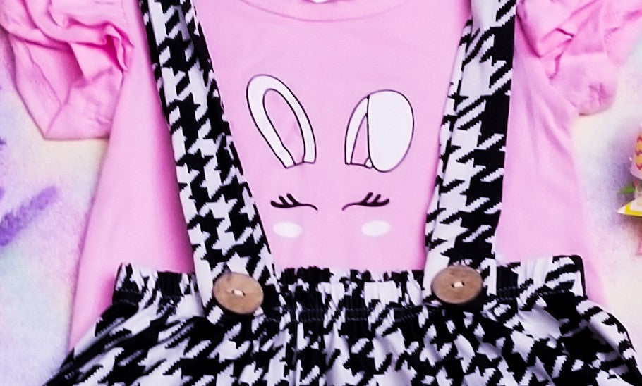 Bunny Houndstooth Jumper Outfit