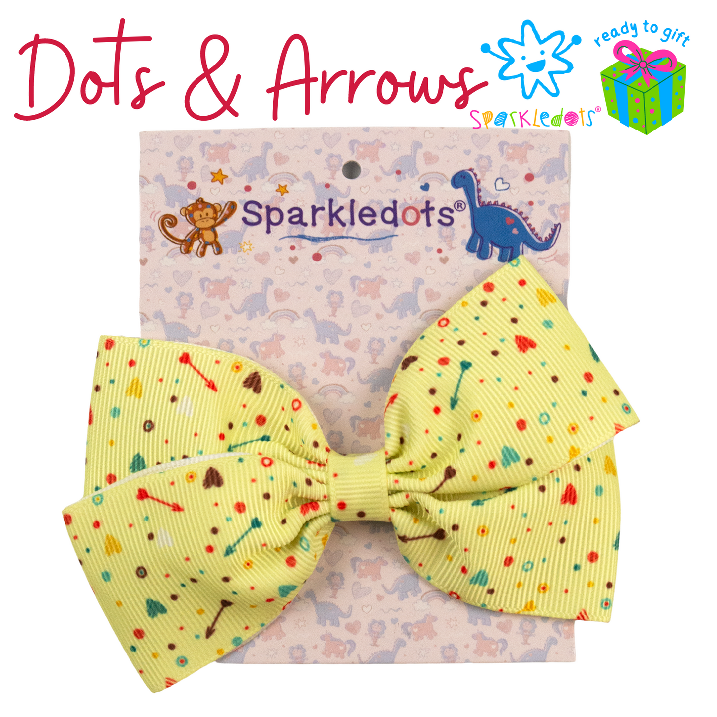 Dots, Hearts, & Arrows Hairbow