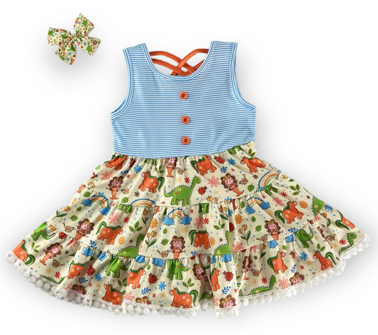 Mermaid Friends Tiered Twirly Dress & Matching Hairbow