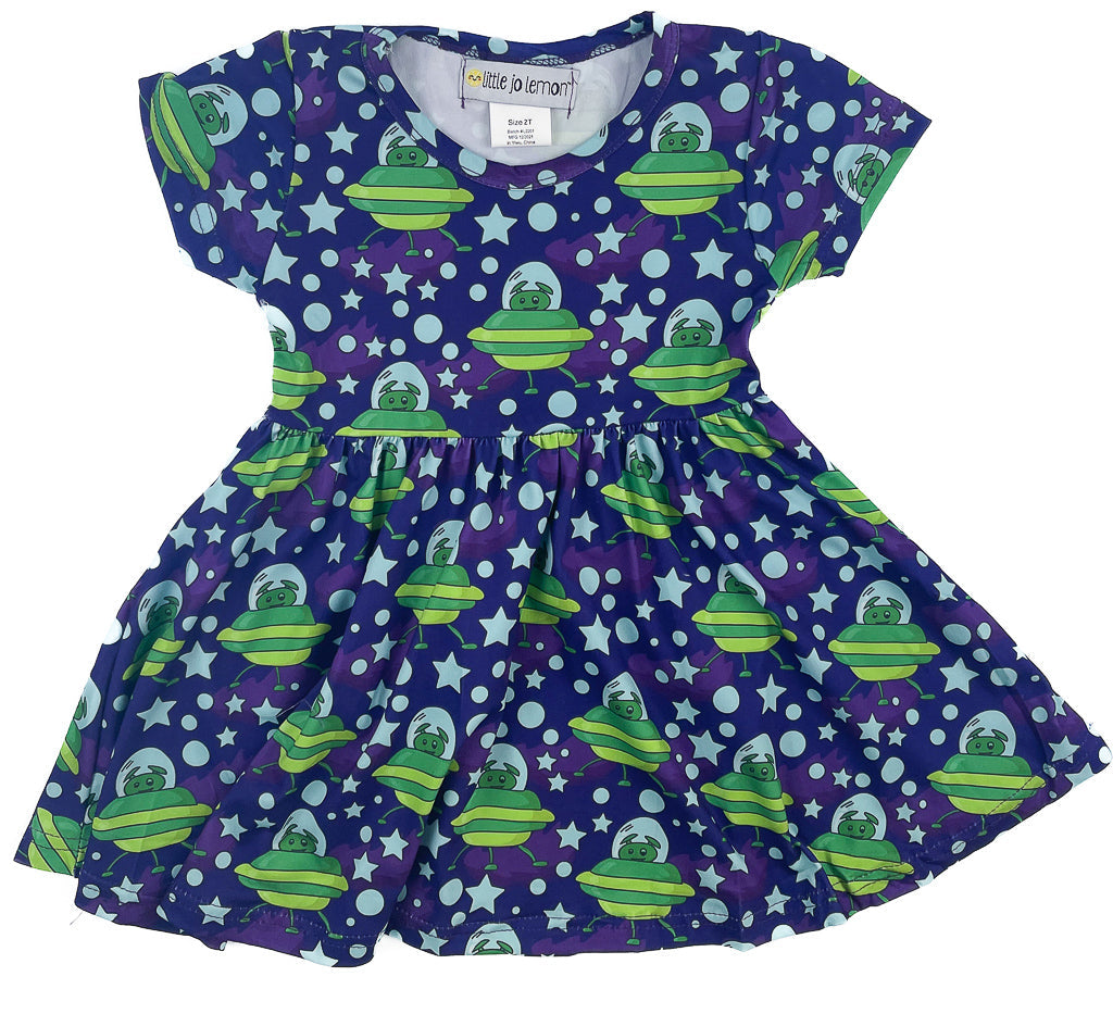 Extraterrestrial Friends Twirly Dress