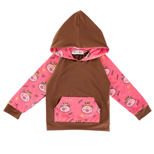 Pink Piggy Princess Hooded Sweatshirt