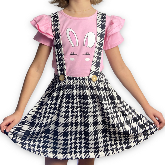 Bunny Houndstooth Jumper Outfit