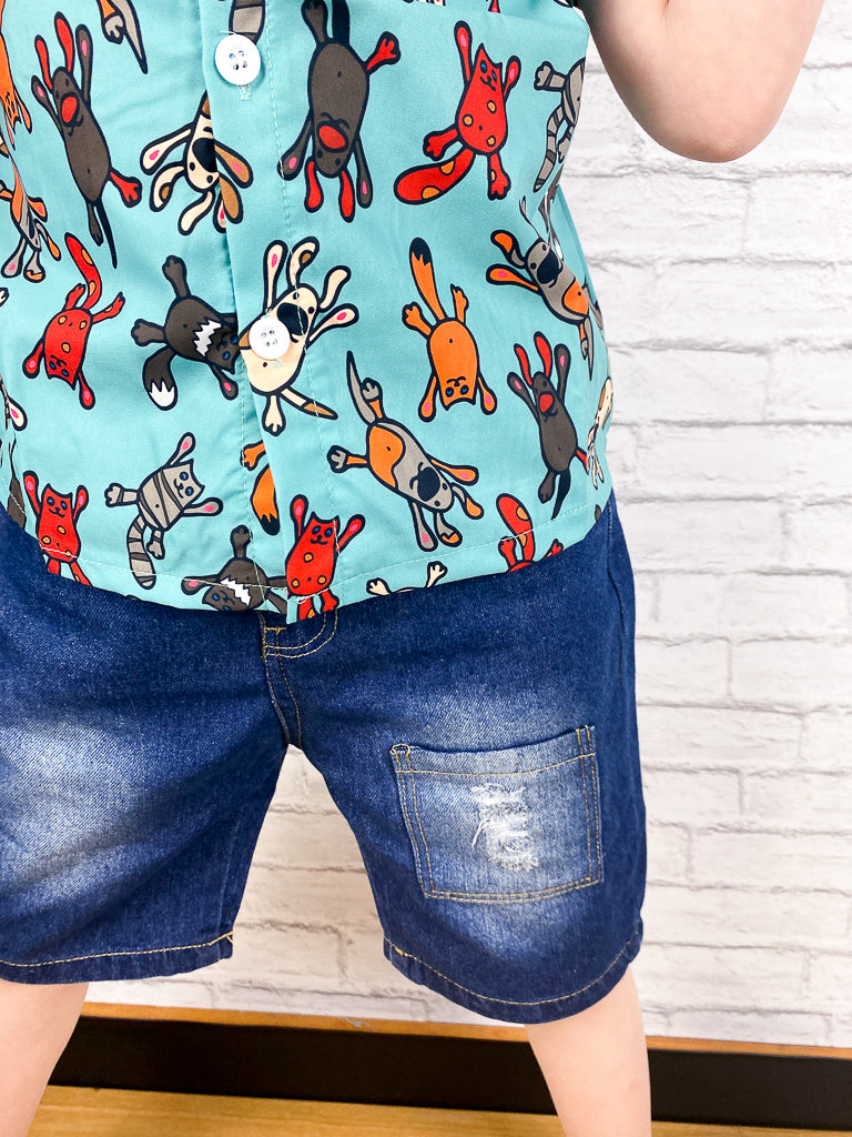 Boys Denim Shorts with Adjustable Waistband