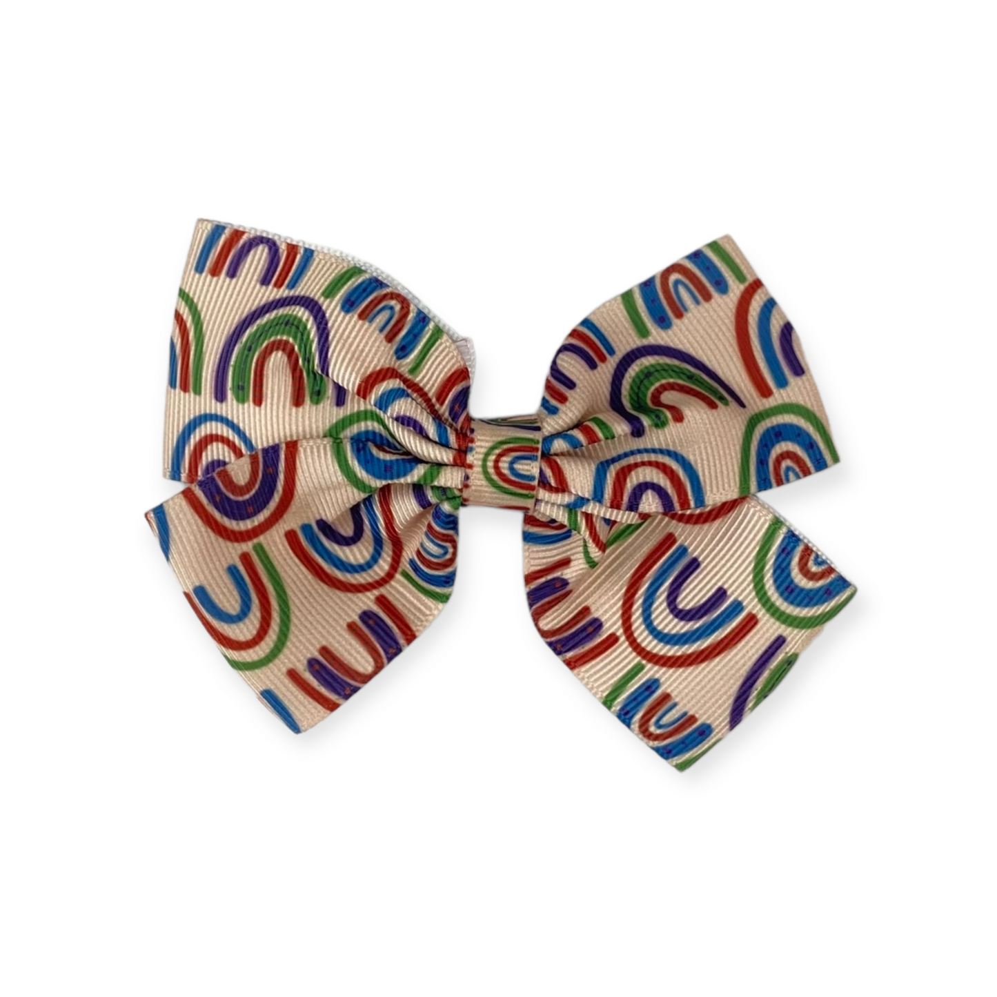 Tan Rainbow Hairbow